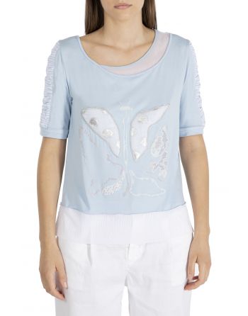 T-SHIRT PAPILLON STRASS Elisa Cavaletti EJP235015405