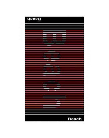 DRAP DE PLAGE BEACH BLACK JACQUARD 95x175cm SERVDBEABL