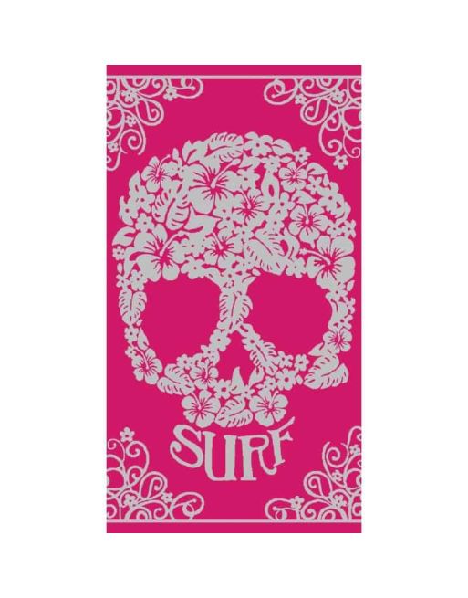 DRAP DE PLAGE CRANE SURF JACQUARD ROSE 95x175cm SERV413B