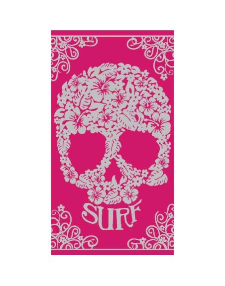 DRAP DE PLAGE CRANE SURF JACQUARD ROSE 95x175cm SERV413B