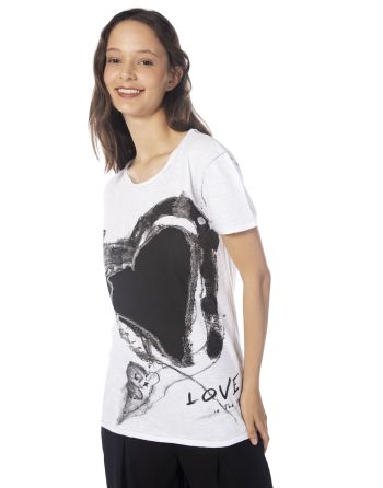 ROBE T-SHIRT LONG CUORE EFFETTO LAVAGNA Elisa Cavaletti DD0060201